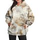 thumbnail image 1 of Sudadera con capucha deportiva de gran tamaño con estampado de hojas de arce y bolsillos para mujer nueva de otoño, 1 of 5