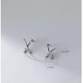 thumbnail image 2 of K-KED Solid 925 Sterling Silver Cross Shape Stud Earrings-Gold, 2 of 6