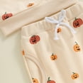 thumbnail image 6 of Toddler Baby Girl Halloween Outfit Pumpkin Ruffle Sweatshirt Pullover Tops Elastic Jogger Pants Set Fall Winter Clothes, 6 of 8