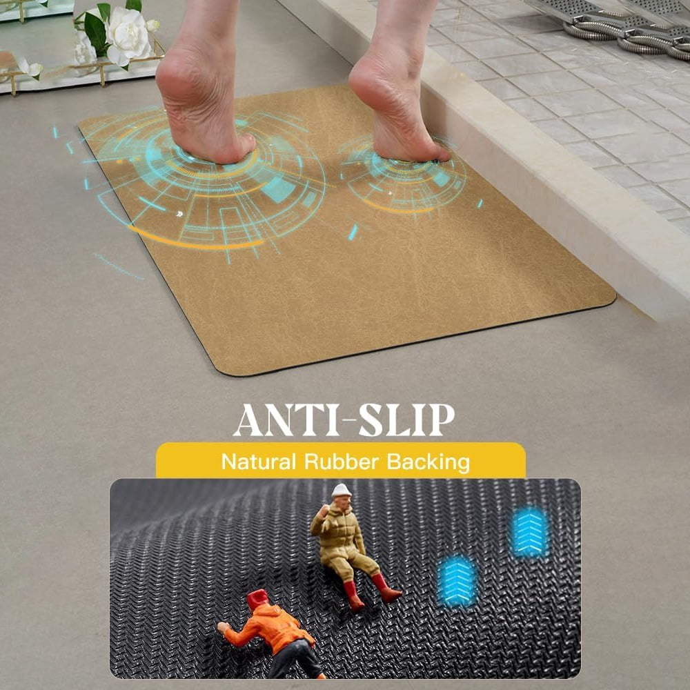 Galactic Goods Bath Mat-Bathroom Mat Rug Non Slip Super Absorbent Stain Resistant Quick Dry Thin Bath Rug-Bath Mats for Bathroom Floor Bathtub Vanity- Easy Care(Camel,20" x 32")