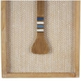thumbnail image 4 of DecMode Brown Wood Paddle Wall Decor with Blue Accents and Chevron Patterned Background (2 Count), 4 of 13