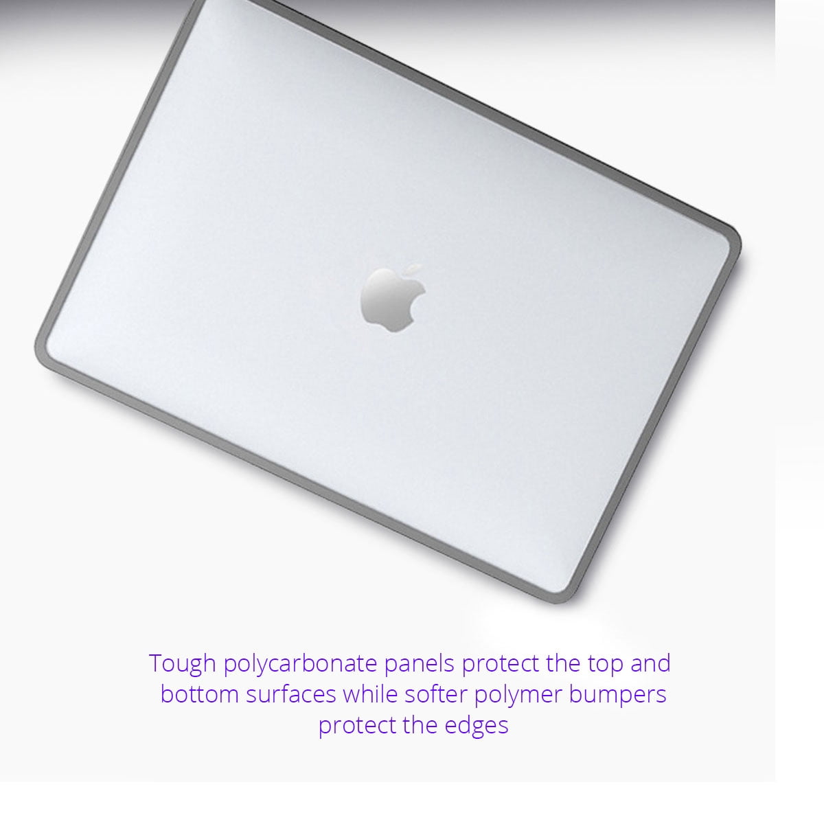 MacCase Hard-Shell/ Soft Edge Polycarbonate + TPU  Laptop Case for MacBook Air 13.6 M2/M3/M4/M5 (A3414, A2681, A3113, A3240) Clear, 2-Piece