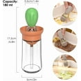 thumbnail image 2 of Oil Dispenser with Brush - 2 Pack Glass Olive Oil Dispenser Bottle with Basting Brush for Cooking Frying Baking Kitchen 180ml, T-OB21 Blue, 2 of 5