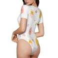 thumbnail image 2 of Kdxio Justaucorps à Manches Courtes pour Femmes, Col Rond, Modal, Doux, Confortable, Aguichant, Grande Taille, 2 of 7