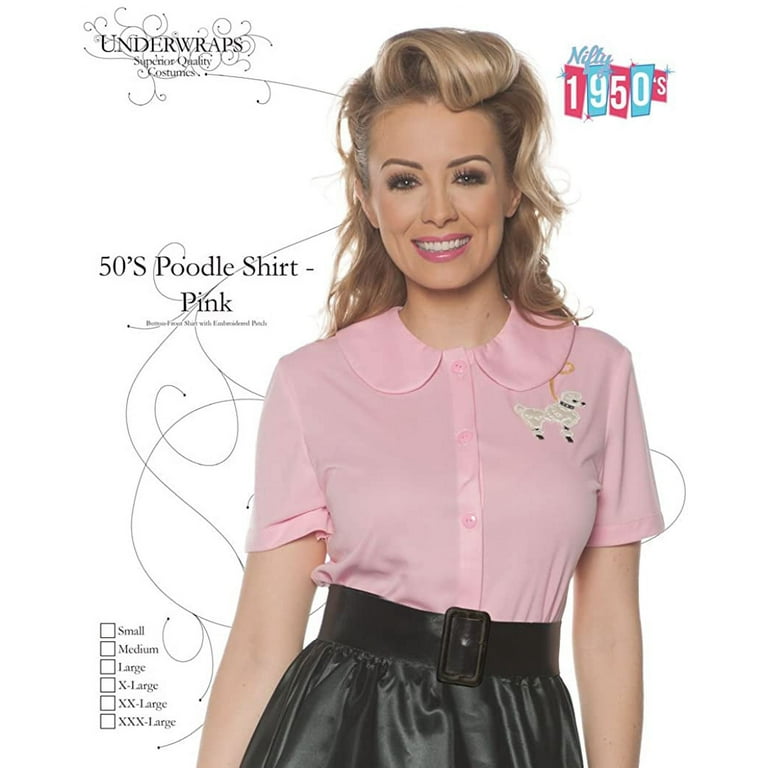 Women's 50s Pink Poodle Costume Shirt 3X-Large 24
