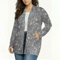 thumbnail image 2 of KIHOUT Women's Printed Cardigan Starry Pattern Pocket Design Relaxed Comfortable Fit, 2 of 7