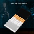 thumbnail image 2 of Ultrathin Pocket Carrying Cigarette Box PU Leather Metal Frame 10 Regular Size Coffee, 2 of 8