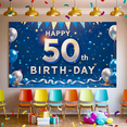 thumbnail image 7 of Blue Background 50th Birthday Party Banner with Glittery Stars Balloons and Streamers Backdrop Decorations for Birthday Party Celebrations Photography Props Decor Party Supplies, 7 of 7