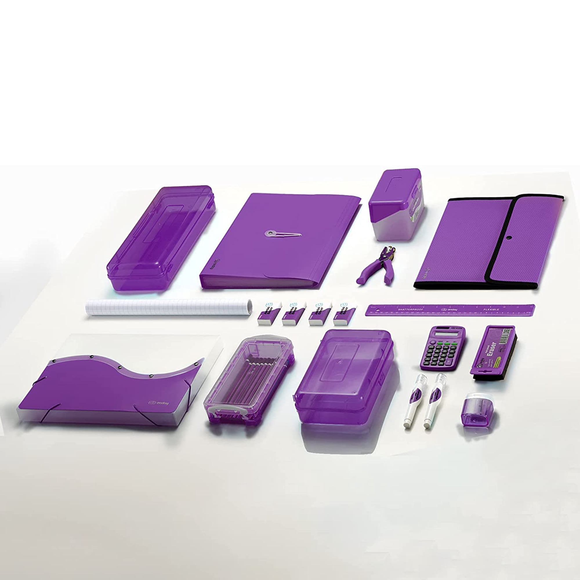 Enday 1/4” Paper Single Hole Puncher Home Office Supplies, Purple 6 Pack