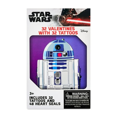 Way To Celebrate Star Wars Valentine Cards, Kiddie Cards, Temporary Tattoos, 16 Count
