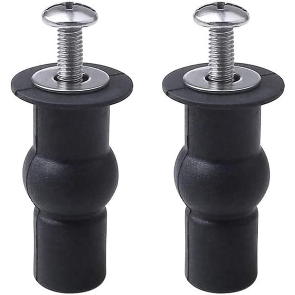 1Pair Universal Toilet Seat Hinge Replacement Kit with Rubber Top Nuts Heavy Duty Bathroom Hardware