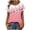 #029-Pink, variant on Roncen Women's Casual Short Sleeve T-Shirts Summer Basic Crew Neck Loose Fit Henley Shirts