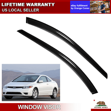 Smoke Window Visor For 2006-2011 Honda Civic 2 Door Coupe Rain Guards Deflector