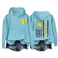 thumbnail image 4 of TRUBKH hoodies for women Fleece Sweatshirts womens long sleeve tops hoodie women graphic hoodie Women's Letterprinted Baseball Long Sleeved Hoodie Sky Blue L, 4 of 4