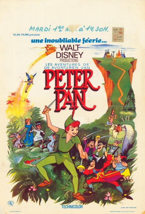 Peter Pan 1953 11x17 Movie Poster Belgian Walmart Com
