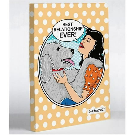 One Bella Casa 72537WD20 20 x 24 in. Best Relationships Pop Art Canvas Wall Decor by Dog is Good, Peach &
