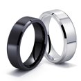 thumbnail image 1 of Taian, 2 piezas de accesorios de titanio, anillos biselados brillantes, anillo pulido con espejo de acero inoxidable brillante, joyería, 1 of 2