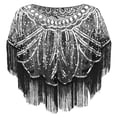 thumbnail image 3 of HNMKIU Wraps 1920s Art Deco Sequin Beaded Flapper Shawl Wrap Women's Evening Wedding Cape Party Cover Up Silver,One Size, 3 of 3