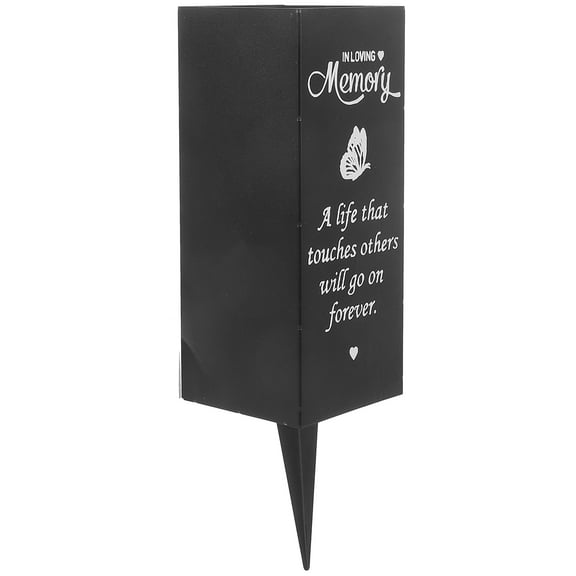 FANN 3.2” Cemetery Flower Holder Weather Resistant Black Metal Vase