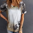 thumbnail image 4 of Lindreshi Plus Size Shirts for Women Clearance Women's Summer Fashion Slim Tie Round Neck Short Sleeve T-shirt, 4 of 6