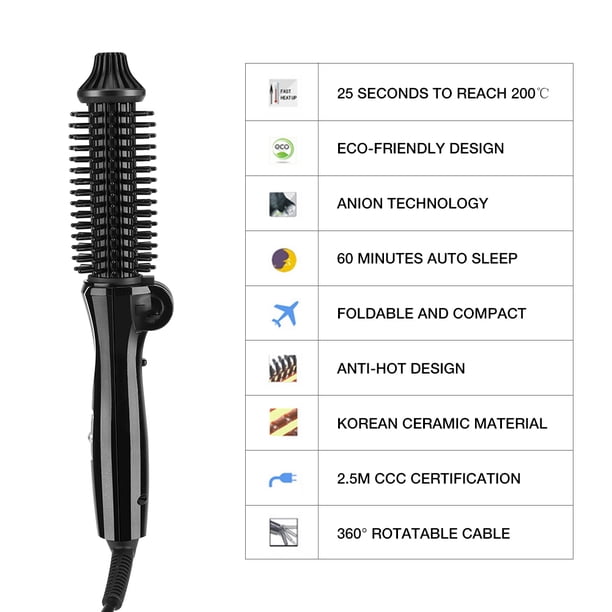 Rizador De Pelo Rizador De Cerámica Turmalina De 190 grados Celsius Fer A Friser Varita Rizadora Plegable Herramientas Para Peinar El Cabello Adecuadas Para Todo Tipo De ANGGREK Otros