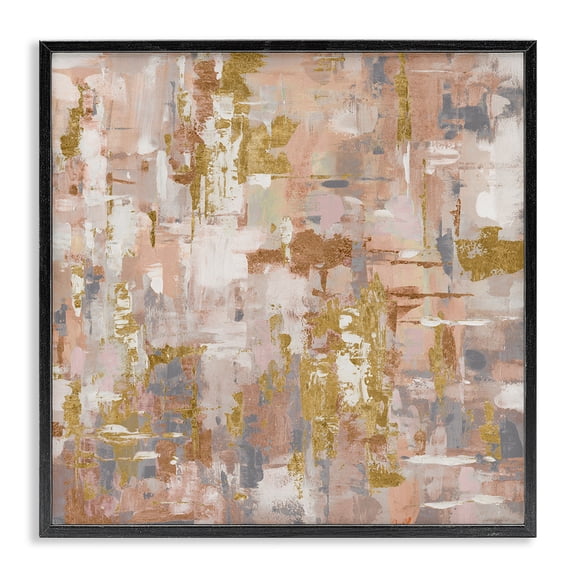Stupell Industries Contemporary Abstract with Paint Streaks Black Framed Giclee Art, 12 x 12, by Lorenzo Collective