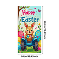 thumbnail image 2 of Colorful Easter Themed Banner with Bunny Tractor Eggs Flowers and Butterflies Easter Decoration Background Party Supplies Photography Props Easter Party Decorations, 2 of 7