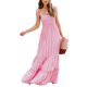 thumbnail image 2 of Txlixc Mujeres Verano Maxi Vestido Adultos Sexy Sin Mangas Tie-up Spaghetti Straps Rayas Vestido de Una Pieza Vacaciones Txlixc  Estilo de ocio, 2 of 9