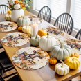 thumbnail image 3 of Fall Round Placemats Set of 4 Funny Cow Bathtub Place Mats Thanksgiving Woven Placemat Sunflower Pumpkin Maple Leaf Linen Circle Braided Table Mat for Kitchen Dining Table Party Home Decor 15 Inch, 3 of 9