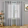 thumbnail image 6 of Mouliraty Window Sheer Curtains, Semi for Bedroom 98 Inches Long Grommet Vertical Window Curtains Drapes with Light Through for Living Room, Gray, 6 of 8