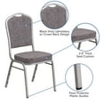 thumbnail image 3 of Emma + Oliver 4 Pack Crown Back Stacking Banquet Chair in Herringbone Fabric - Silver Frame, 3 of 12