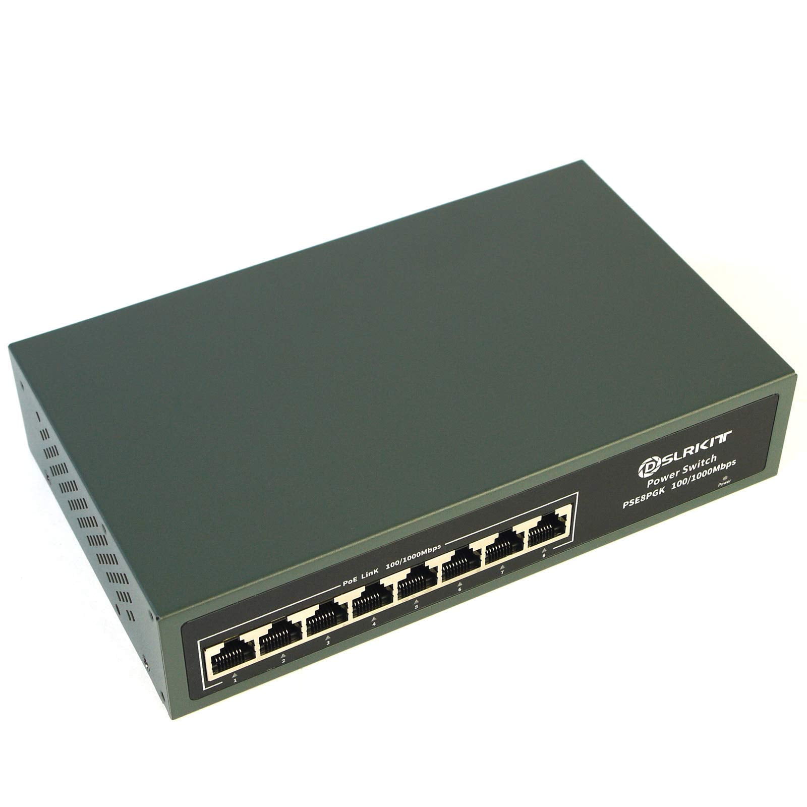 DSLRKIT Gigabit 8 Ports PoE+ Switch 802.3at af 120watt Power Over Ethernet