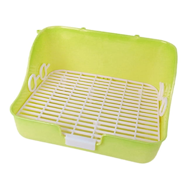 Caja de arena para conejos, orinal de interior, entrenador, esquina, ropa de cama para mascotas pequeñas, caja de arena para amarillo