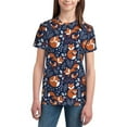 thumbnail image 3 of Wukai Cute Foxes Youth Unisex Short Sleeve T-Shirt for Boys, Girls, Teens, and Kids-Large, 3 of 7