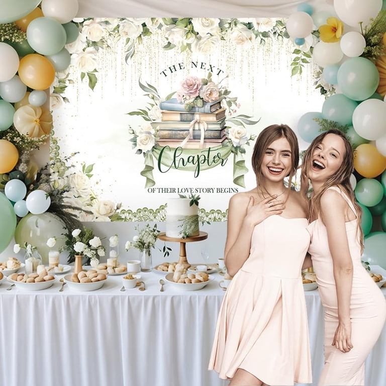 Love Is Brewing Backdrop 7x5ft – Tea Party Bridal Shower Photo Background, Vinyl, Wedding Decor