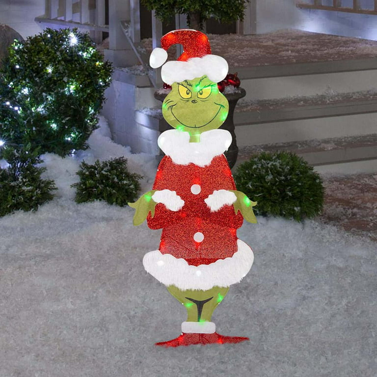 Green Grinch Christmas Lighting, Acrylic Christmas Decorations ...