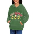 thumbnail image 2 of DISNIMO Christmas Avocado Hoodie Long Sleeve Sweatshirts with Hood and Pocket Matching Hoodies Boy and Girl Pullover Hoodie Kids 11-13 Fall Clothes for Teens Girl Hoodies Streetwear, 2 of 7
