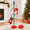 Green, variant on Red Adjustable Christmas Stocking Holder Stand with 12 Hooks for Floor