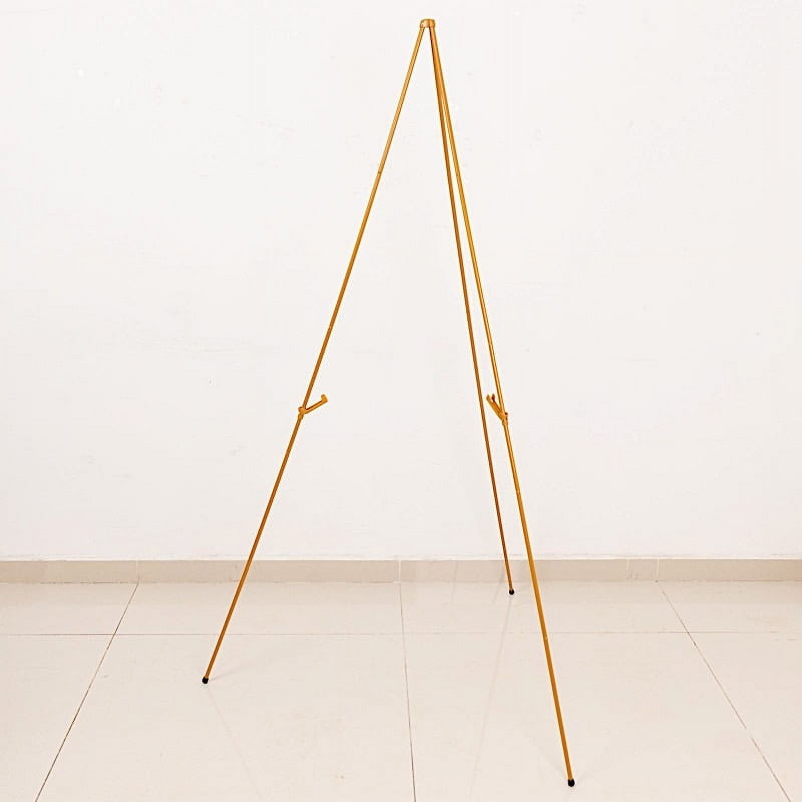 BalsaCircle 65" Gold Metal Easel Collapsible Tripod Stand Party Events Reception Decorations Supplies