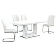 thumbnail image 2 of Gudmund 5-piece Modern Dining Set in White Faux Leather, 2 of 2