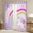 thumbnail image 2 of Erosebridal Cartoon Unicorn Curtains and Drapes (42Wx90L),Bling Rainbow 30%-50% Black Out Curtains,Purple Pink Curtains Pack of 2 (42Wx90L),Kawaii Unicorn Curtains and Drapes (42Wx90L), 2 of 6