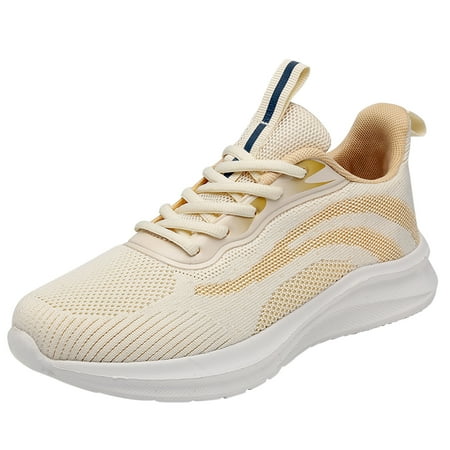 

GWAABD Sport Shoes for Women Fashion Spring and Summer Women Sports Shoes Flat Lightweight Mesh Upper Breathable Lace Up Minimalist Design Casual Style