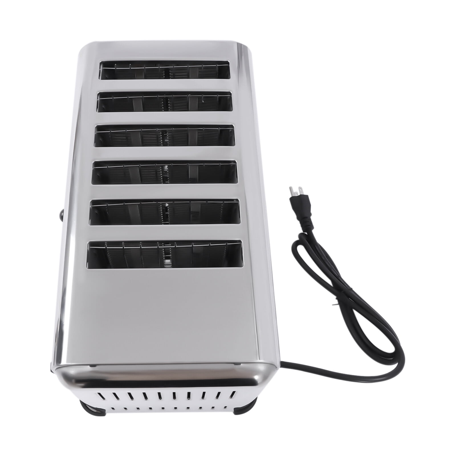 6 Slices Commercial Toaster Pop-Up Electric Stainless Steel Toaster Countertop Breakfast Bread Baking Making Machine 110V 1680W