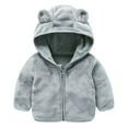 thumbnail image 6 of XBASW Toddler Baby Girls Fleece Jacket Bear Ears Hooded Coat Newborn Winter Fall Zip up Warm Outwear 1-3Y, 6 of 7