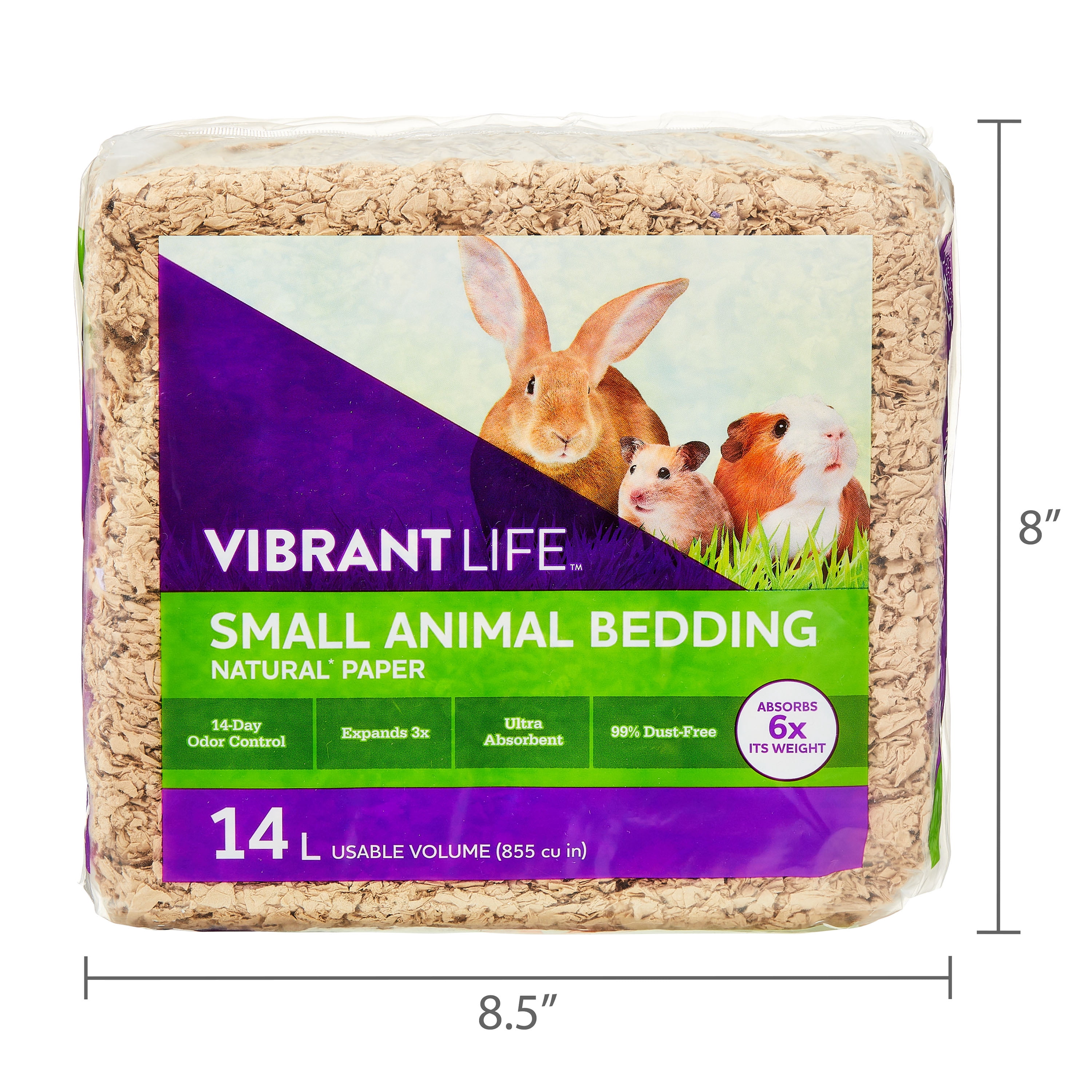 (2 pack) Vibrant Life Small Animal Bedding, Natural Brown Paper, 14 L Bag
