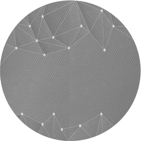 Ahgly Company Indoor Round Patterned Dark Gray Area Rugs, 7' Round