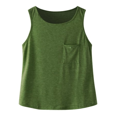

Toddler Kids Girl s Crewneck Racerback Solid Basic Tank Tops Sleeveless Casual Dance Top With Pocket Crazy8 Girls Kids Inner Wear
