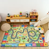 Arogan Kids Play Rug ABC Educational Area Rug, Alphabet Numbers Animal Seasons and Shapes Learning Play Carpet for Playroom Nursery Kids Children Bedroom 4x6 ft