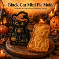 thumbnail image 3 of Halloween Mini Hand Pie Molds Set - Black Cat Shapes Food-Grade Dough Press & Pie Cutter for Holiday Baking, Reusable Cookie Mold, Halloween Party Supplies, 3 of 6
