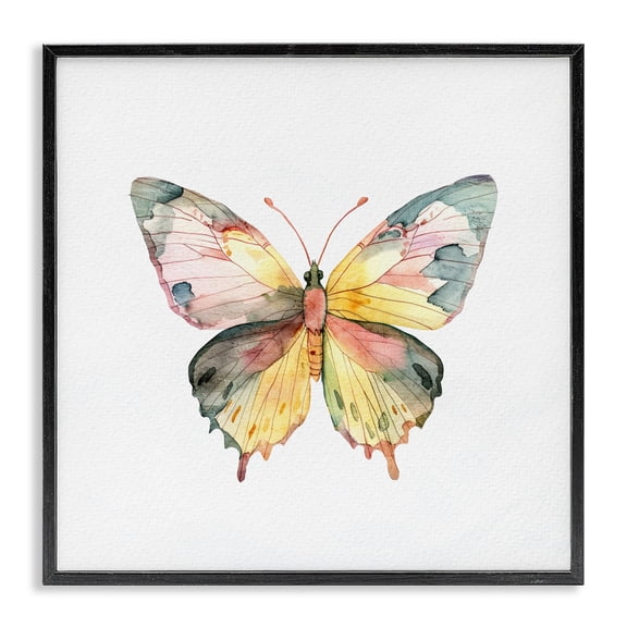 Stupell Industries Watercolor Butterfly Subtlety Black Framed Giclee Art, design by Kim Allen